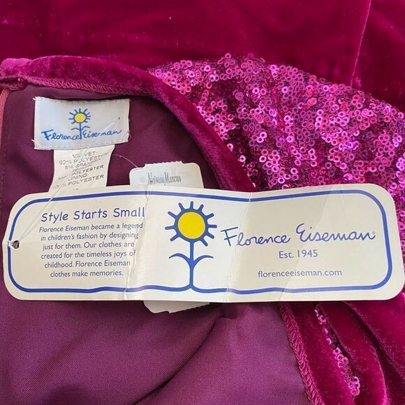 Florence Eiseman Pink Sequin and Velvet Dress Girls 2T - Picture 5 of 6